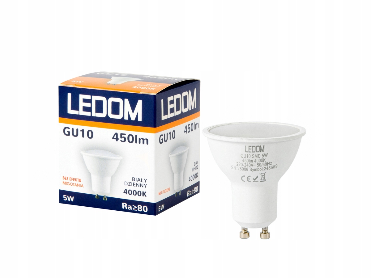 

Żarówka Led GU10 5W Ledom 4000K 450LM Dzienna