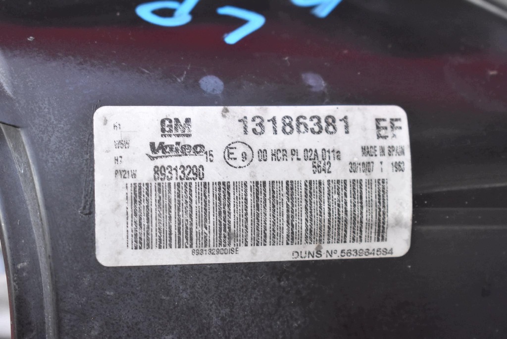 REFLEKTOR left light front EU 13186381 OPEL CORSA D 06-11