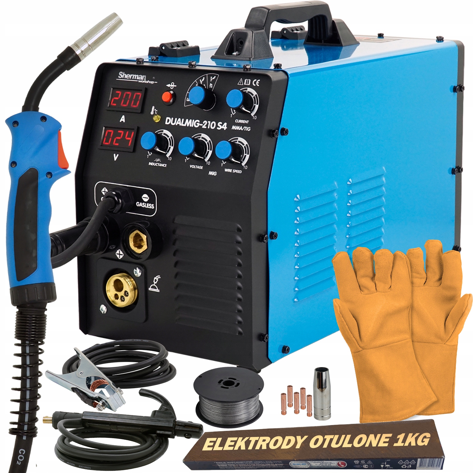 SPAWARKA MIGOMAT 3w1 MMA TIG MIG MAG Zestaw FLUX