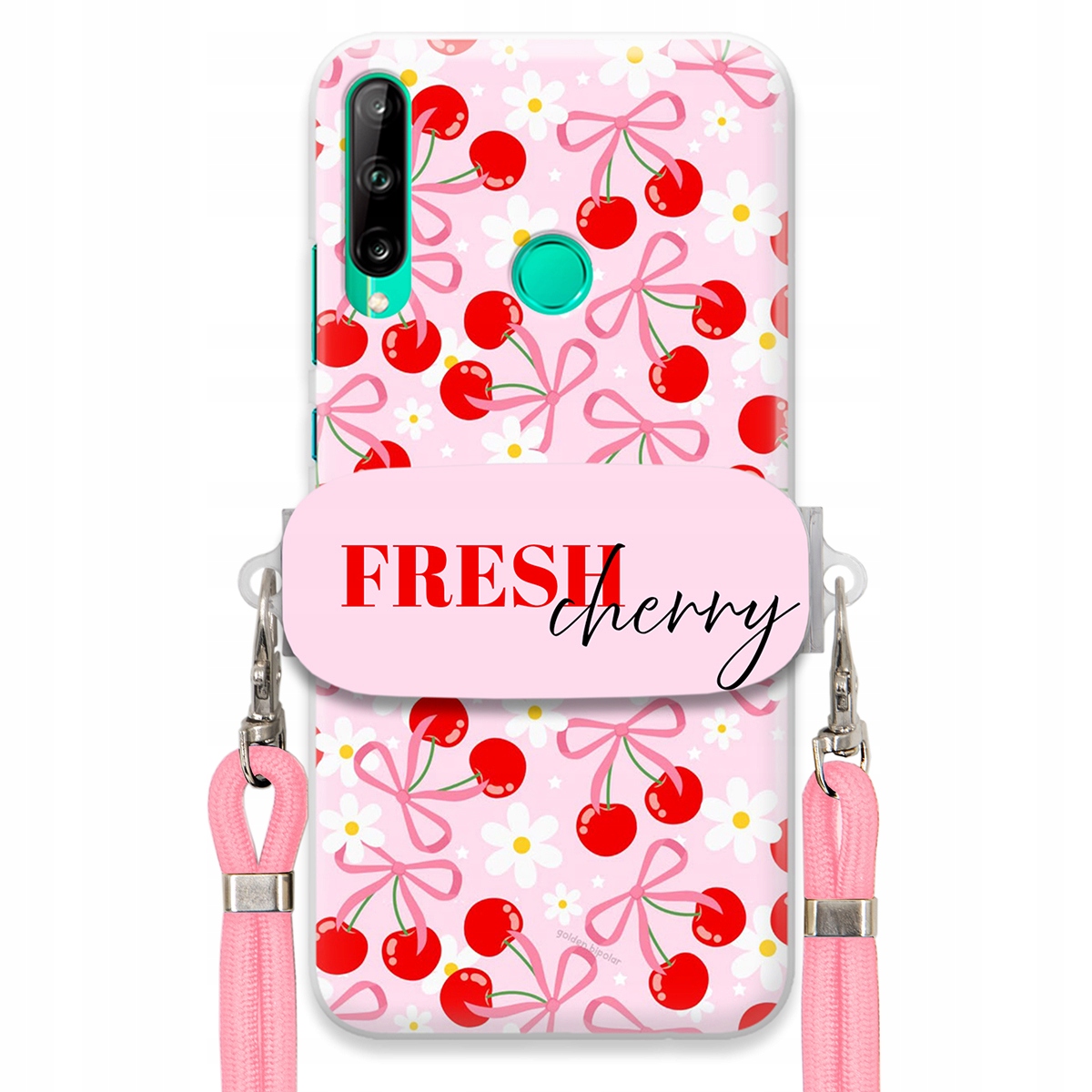 Puzdro pre Huawei P40 Lite E Case Držiak šnúrok Ružový Fresh Cherry Kokardy