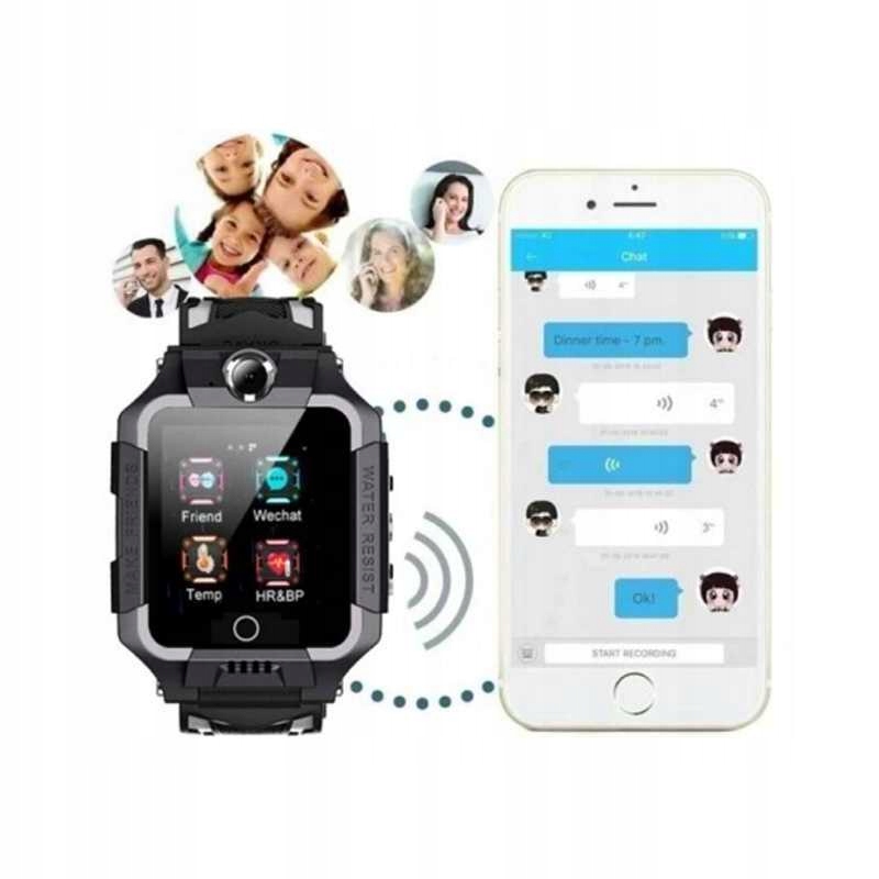 SMARTWATCH Zegarek dla dziecka SIM LOKALIZATOR Kształt koperty prostokątna