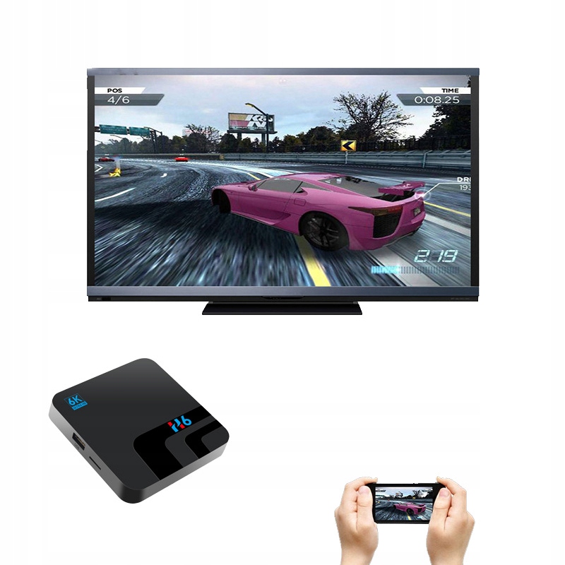 SMART BOX TV 2+16GB HDR ANDROID10.0 ODTWARZACZ 6K Formaty dźwięku MP3 WMA