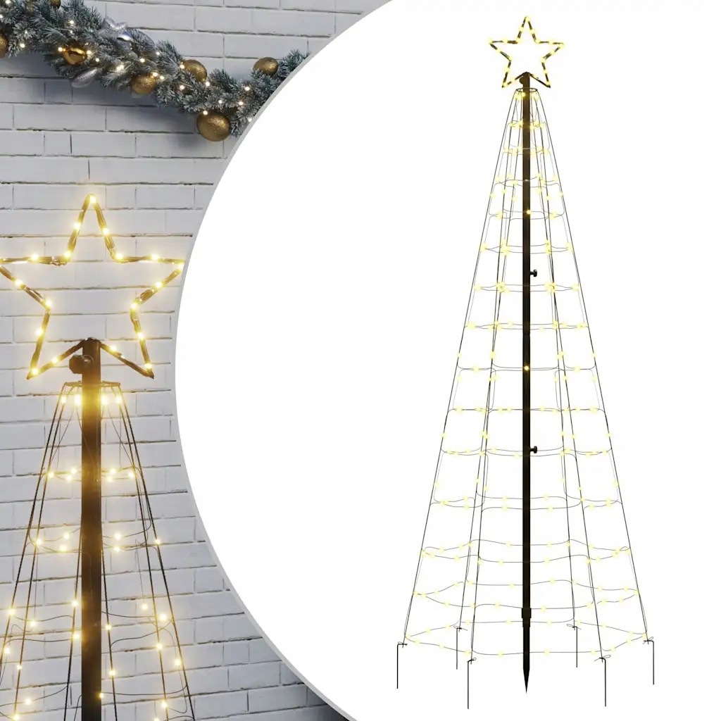 vidaXL Led vánoční stromek s hroty 220 teplých bílých Led 180 cm