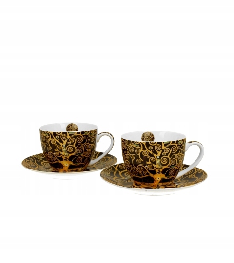 Zestaw filiżanek komplet 2 szt TREE OF LIFE inspired by Gustav Klimt Marka Duo