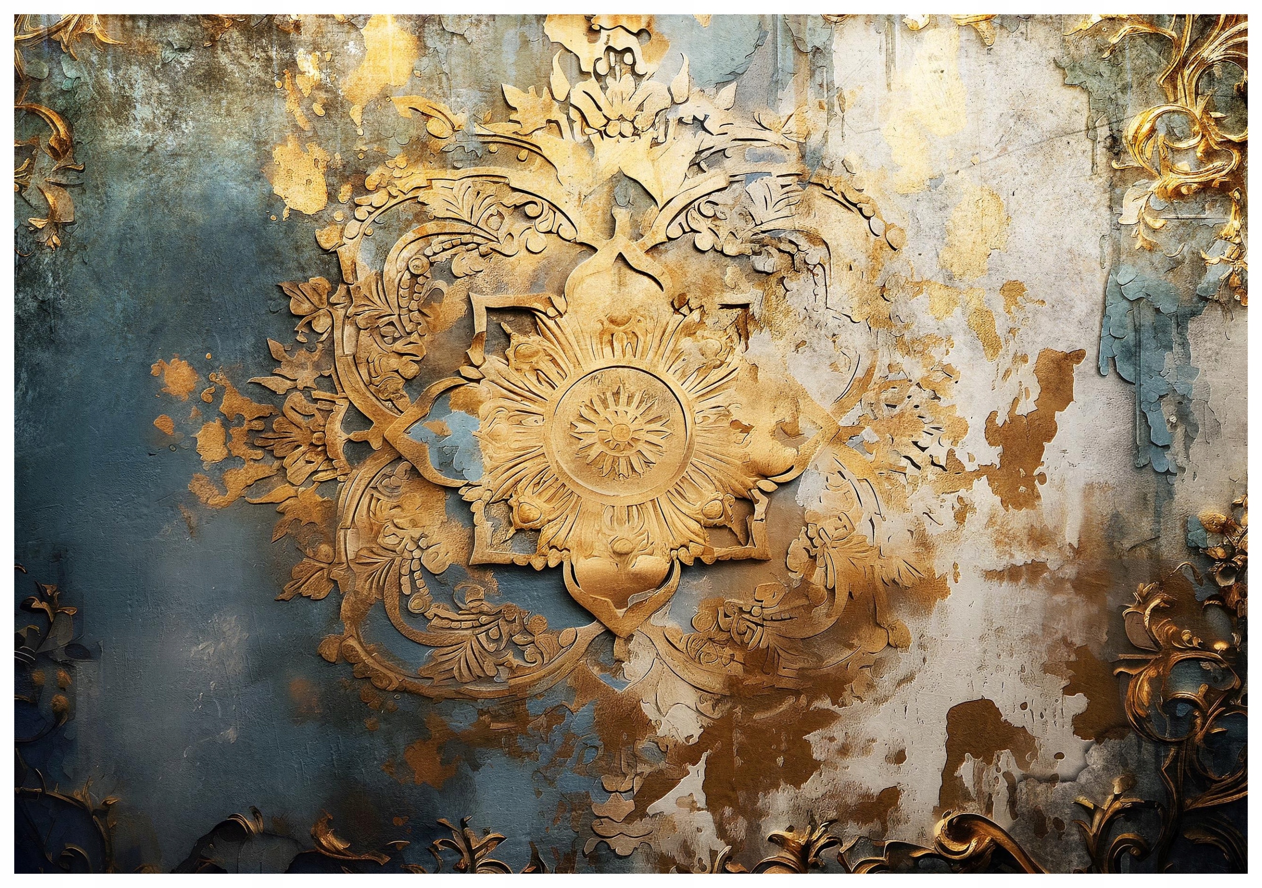 Flízovaná fototapeta Zlatý ornament Retro-Šik Elegance 350x250 lepidlo