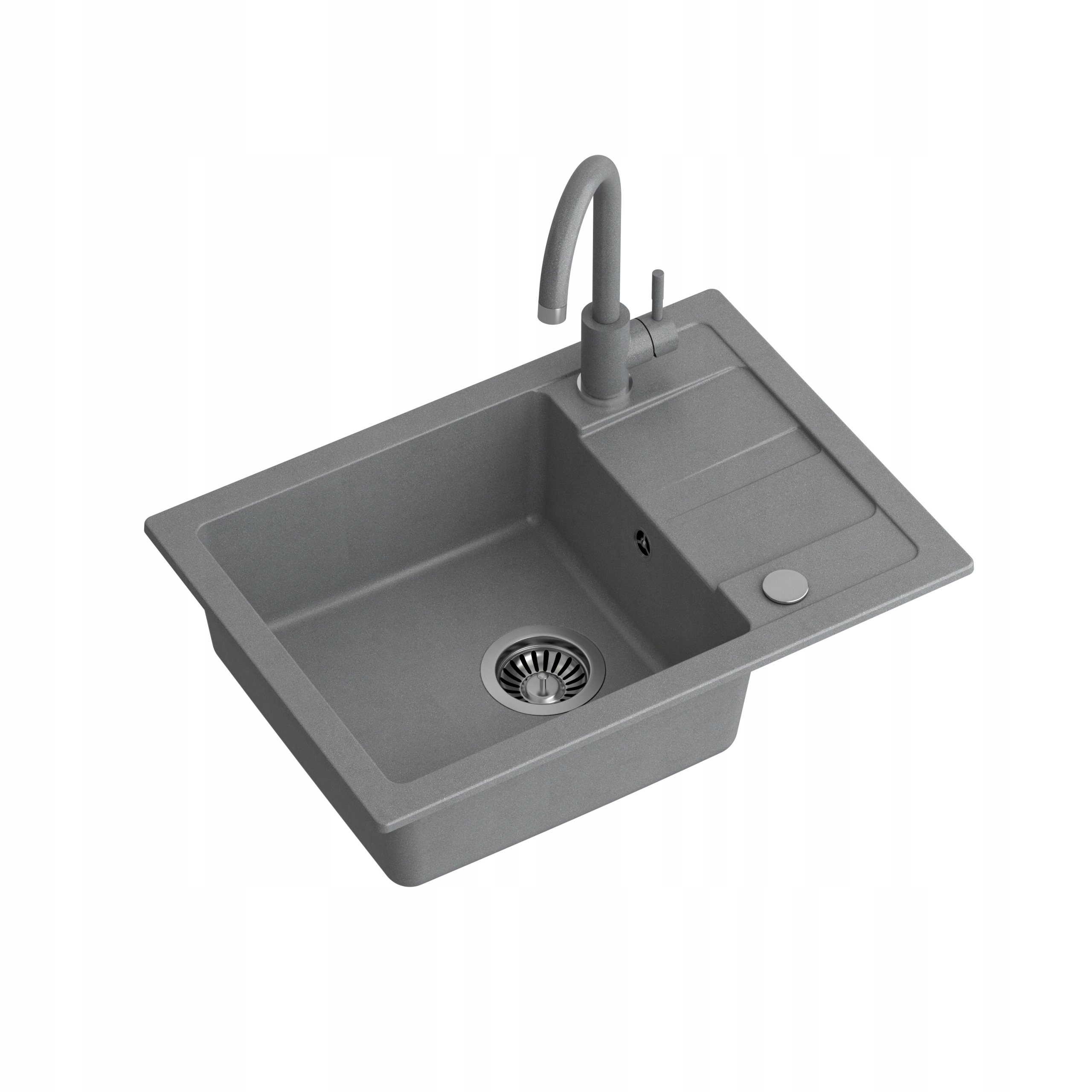 Quadron Go-Smart Granit Jednokomorový drez 62x44 cm Sada šedá