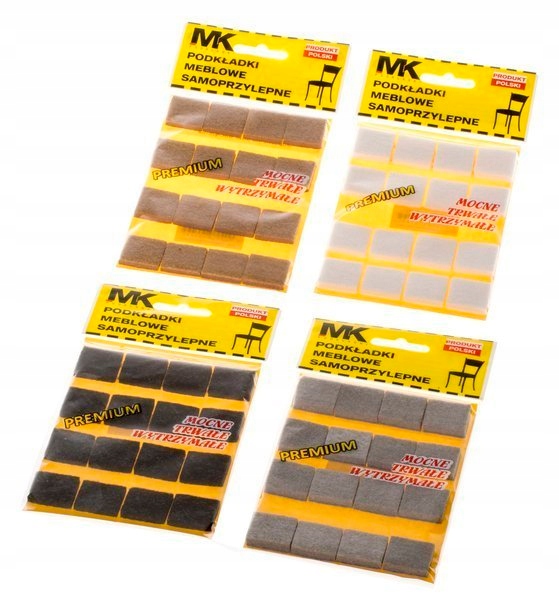 

Podkładki filcowe Premium 22x22mm 16 sztuk czarny