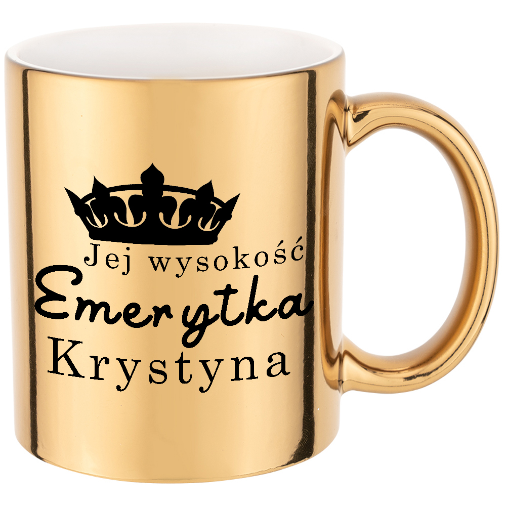 

Kubek Złoty dla Emerytki Emerytura Imię