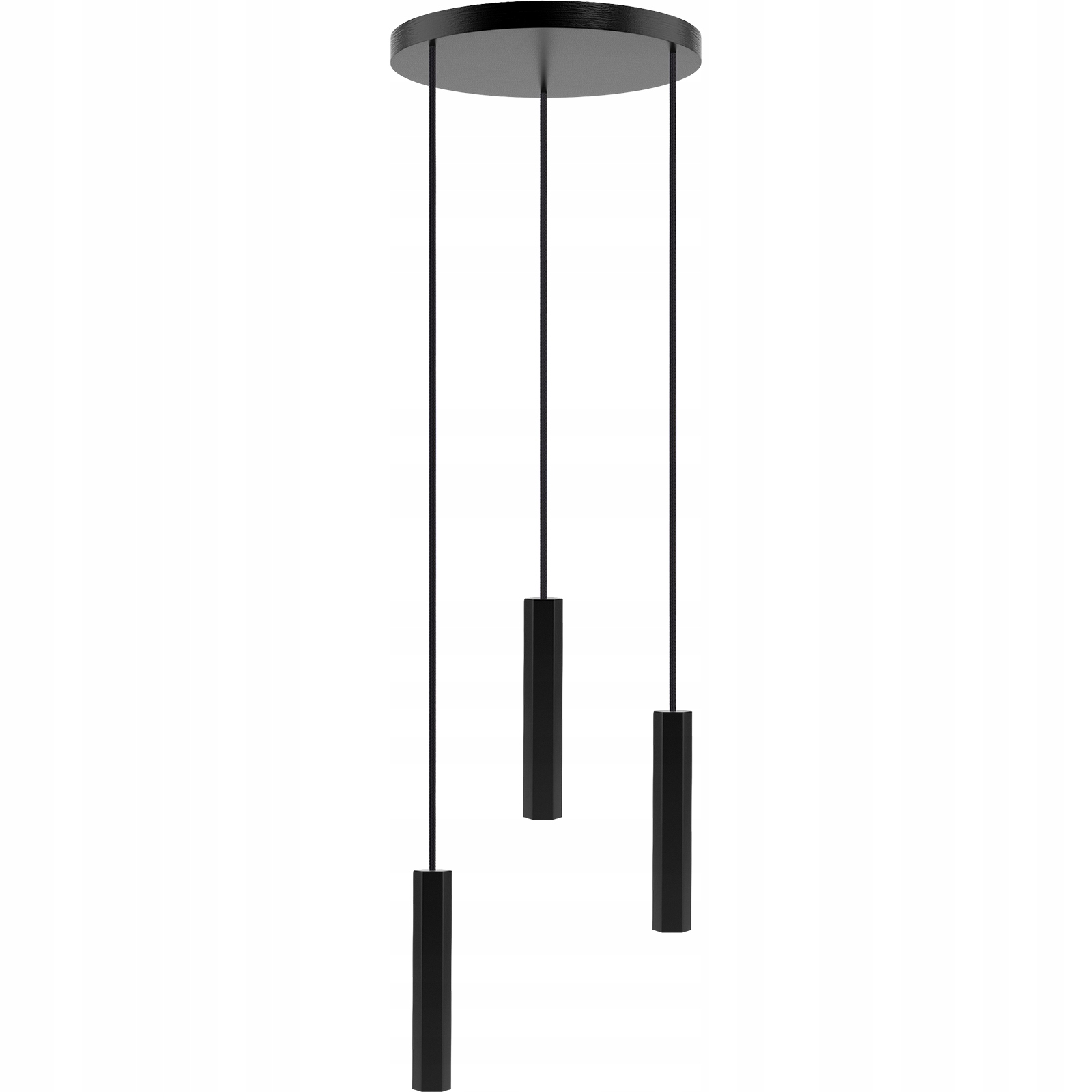 Černá Závěsná Lampa Stropní Svítidlo Tříplamenná Lampa