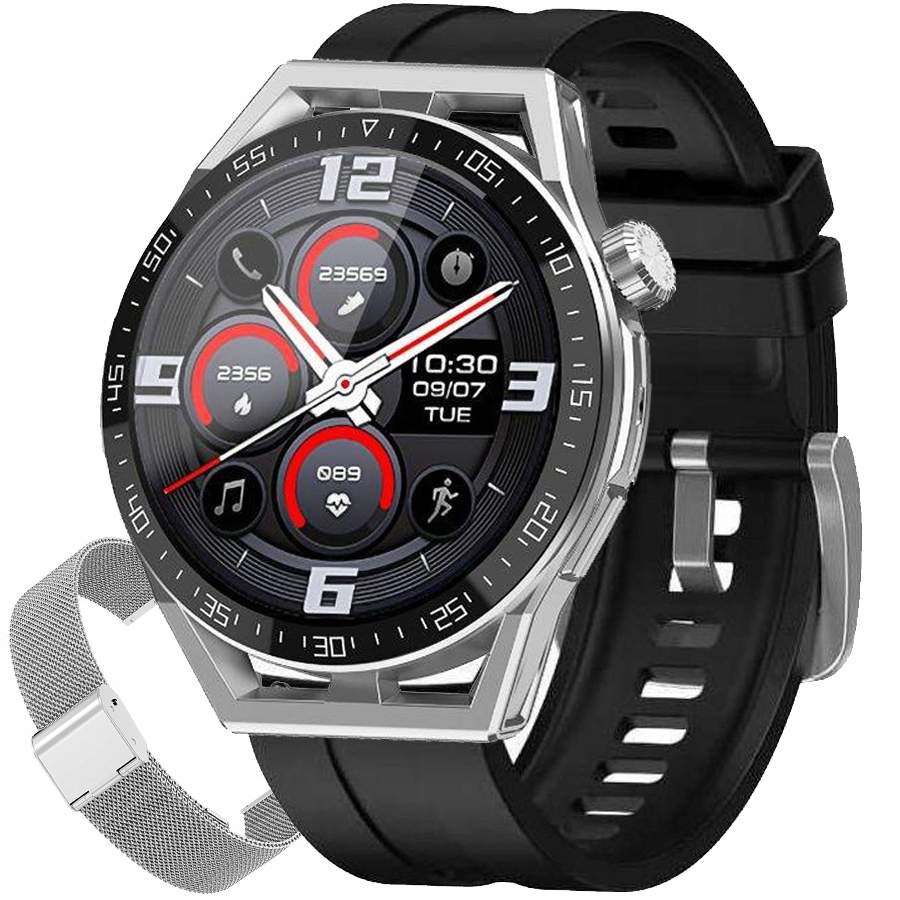 Hodinky Chytré Hodinky Rubicon E88 silver silver mesh black silicone