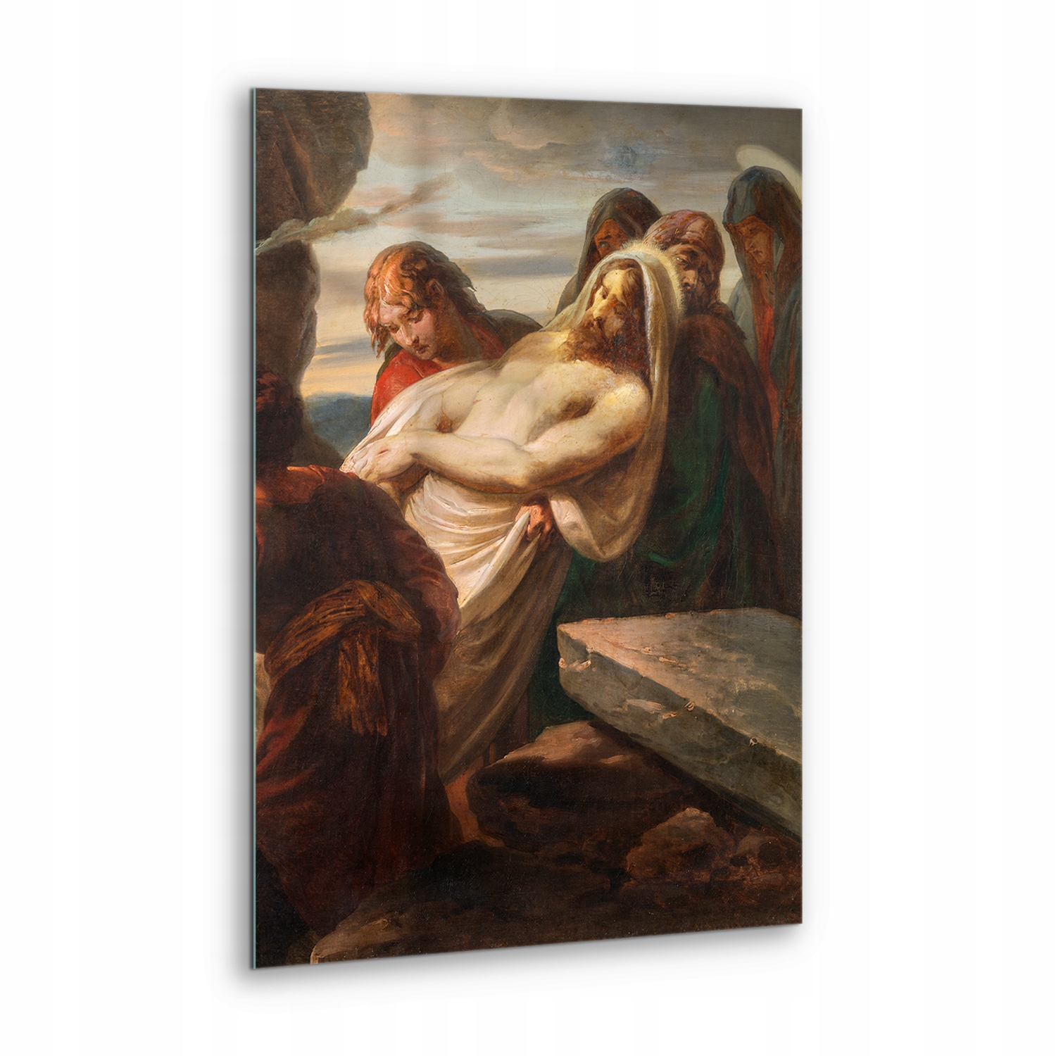 Skleněný obraz Náboženský Ježíš k hrobu složený