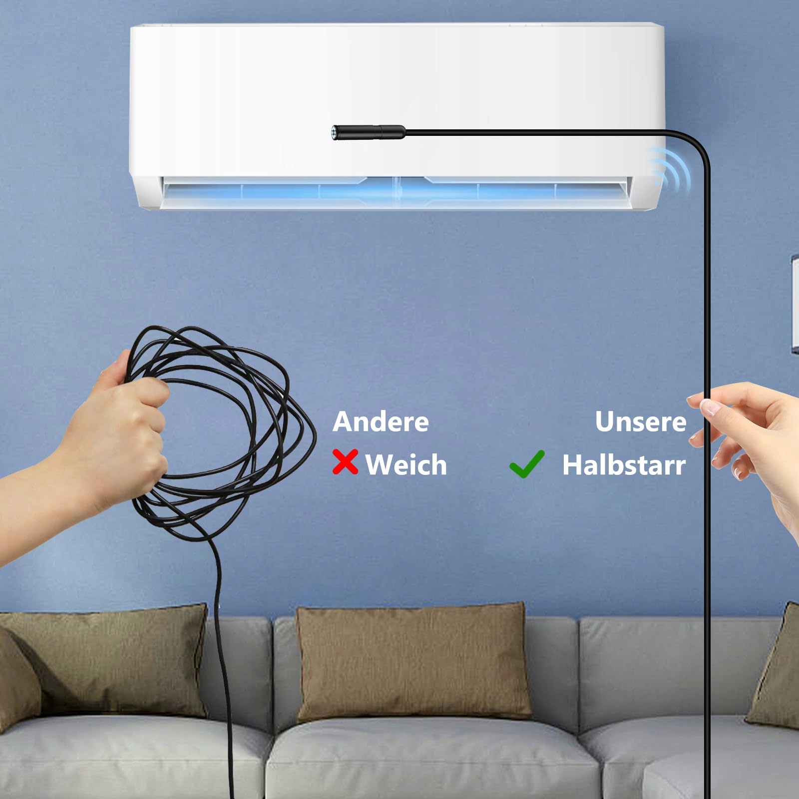 ENNOVOR Kamera Endoskopowa HD 1920 z 8 LED Wodoodporna IP67 Android iOS 5m — miniatura 3