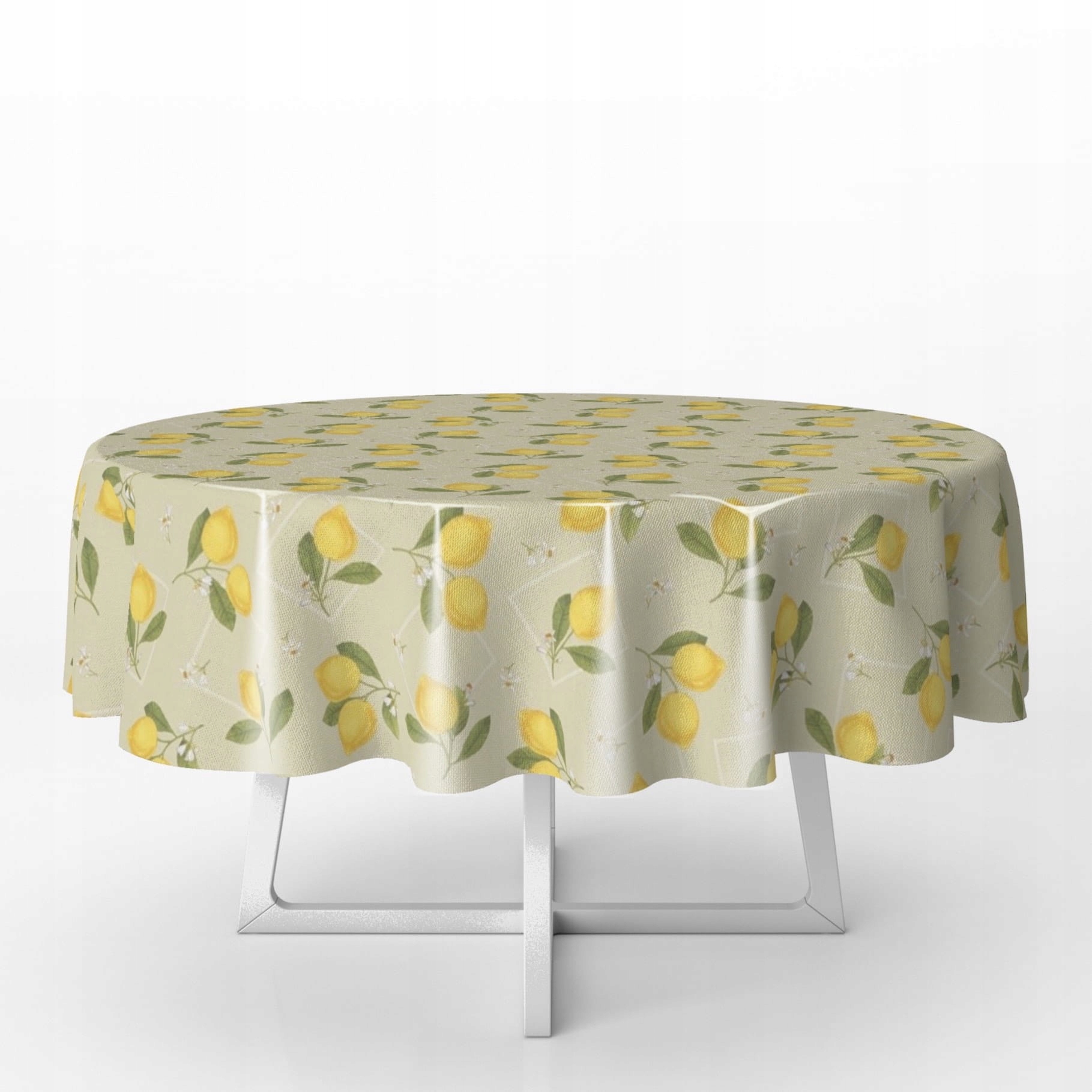 OBRUS CERATA ZIELONA CYTRYNY OKRĄGŁA GRUBA KOŁO 140 cm