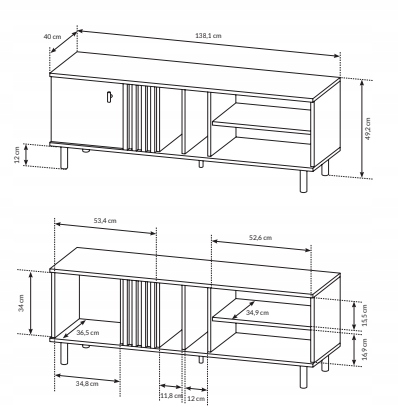 ZESTAW MEBLI 4 elementy DĄB ARTISAN / ANTRACYT Kod producenta Madis