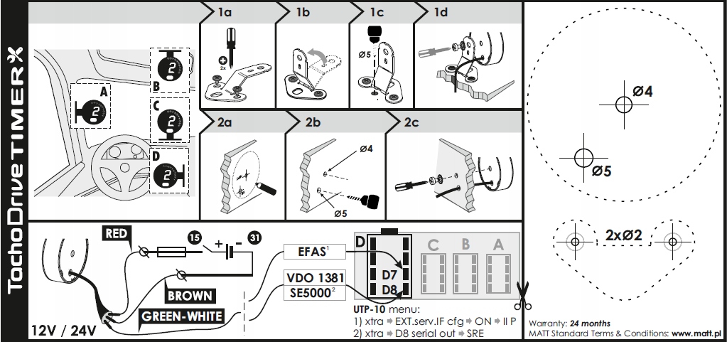 Stoper Tacho Drive TIMER D reguła 1 minuty MATT Waga produktu z opakowaniem jednostkowym 0 kg