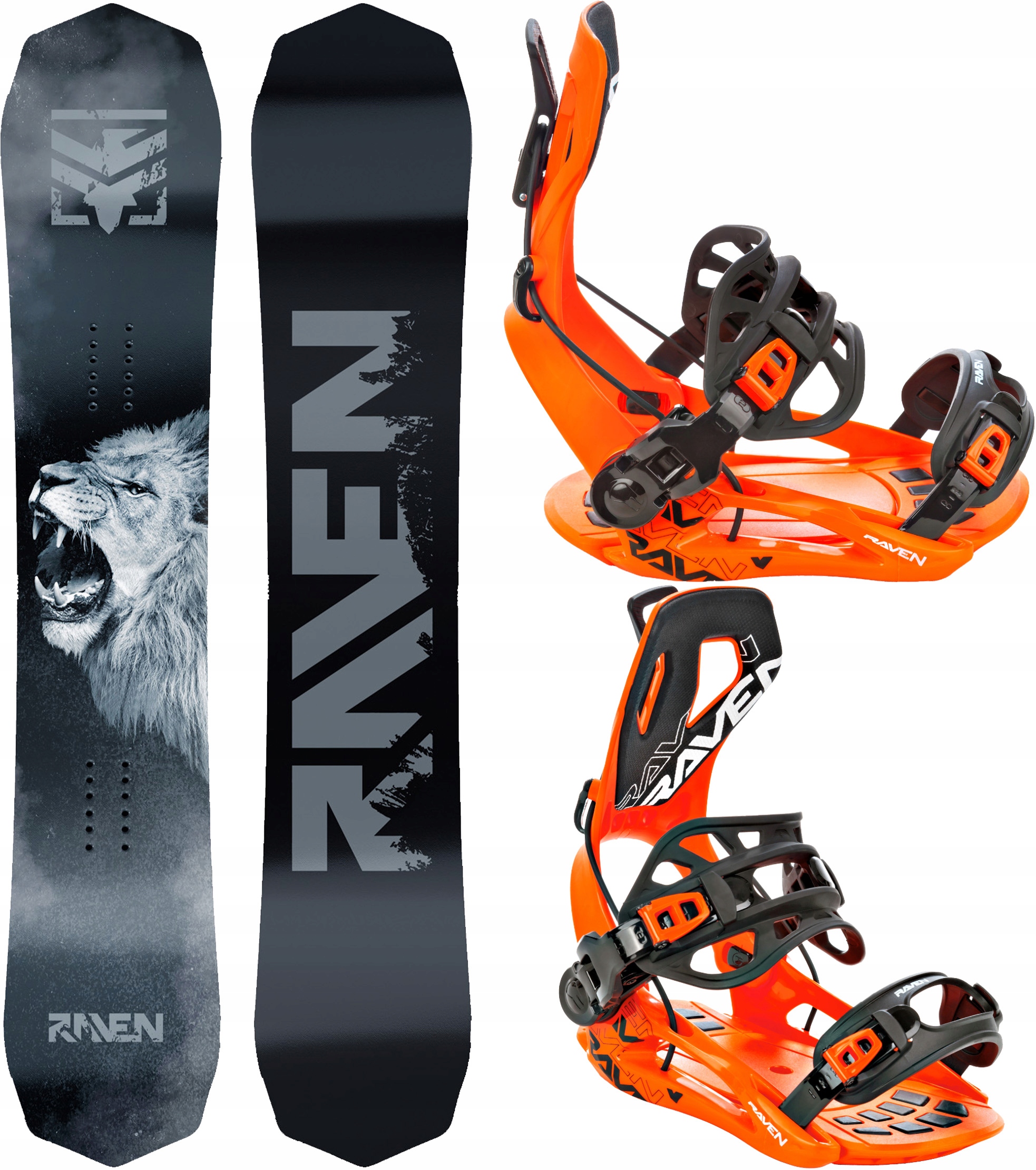 Snowboard Raven Lion 159cm Wide Wiązania Raven FT360 Orange XL