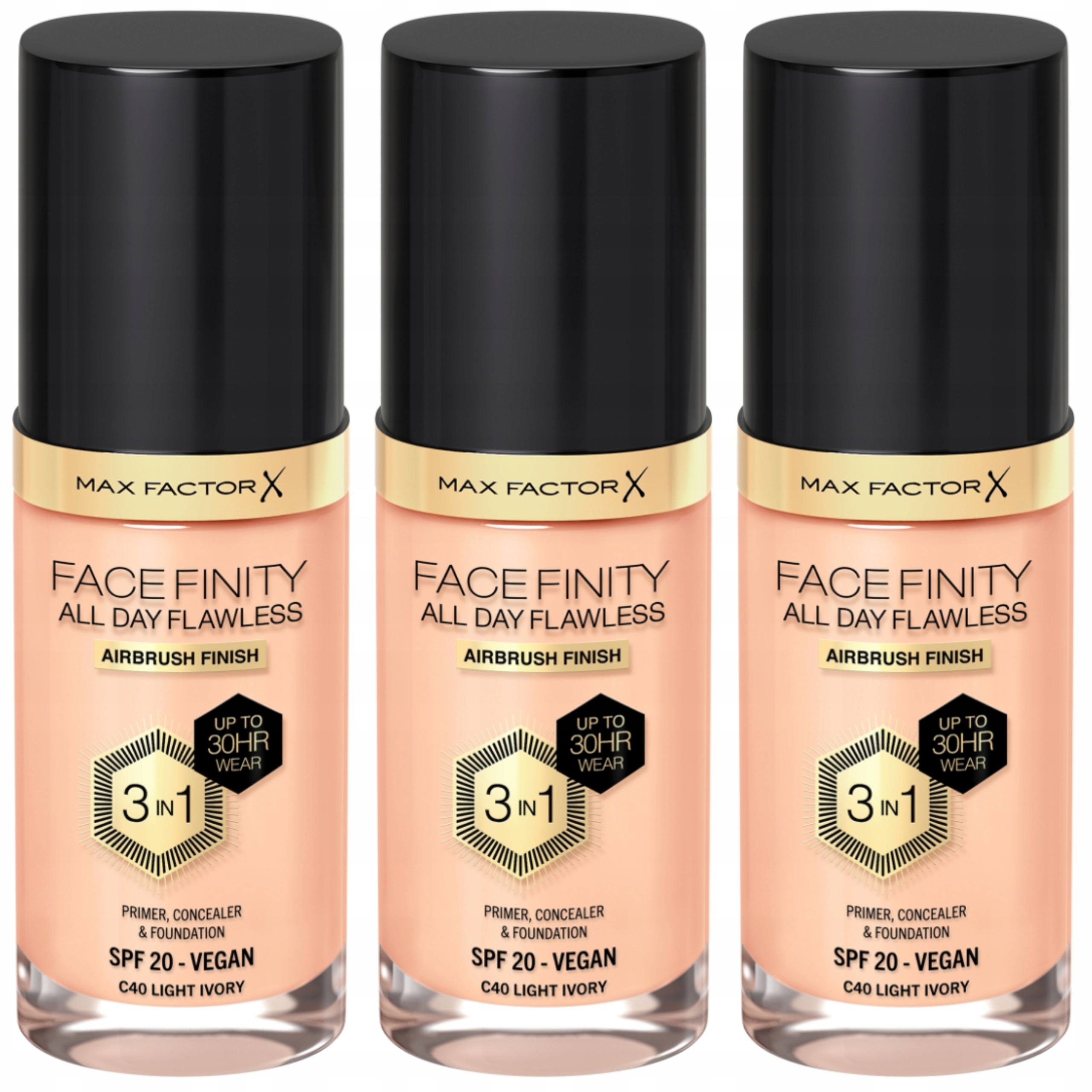 3 x Max Factor Facefinity 3-IN-1 C40 30 ML