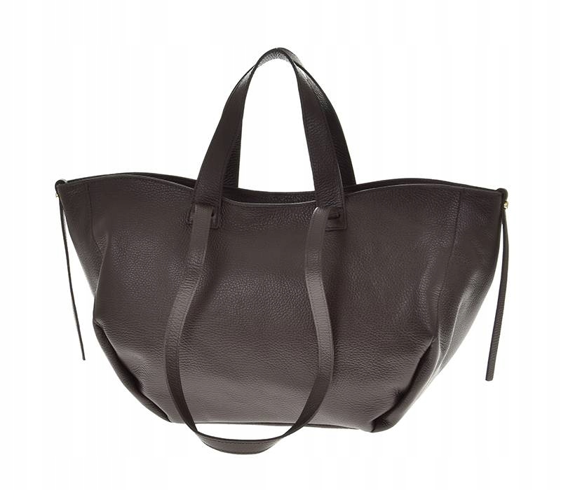 Kabelka shopper hnědá velká kožená A4 přes rameno Vera Pelle italská kůže