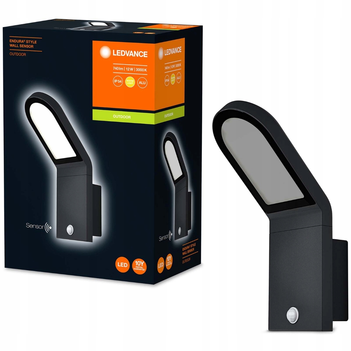 

Lampa Zewnętrzna Kinkiet Ogrodowy z Czujnikiem Led