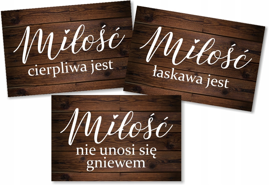 

12 Tabliczek Hymn O Miłości Ślub serce +podstawki