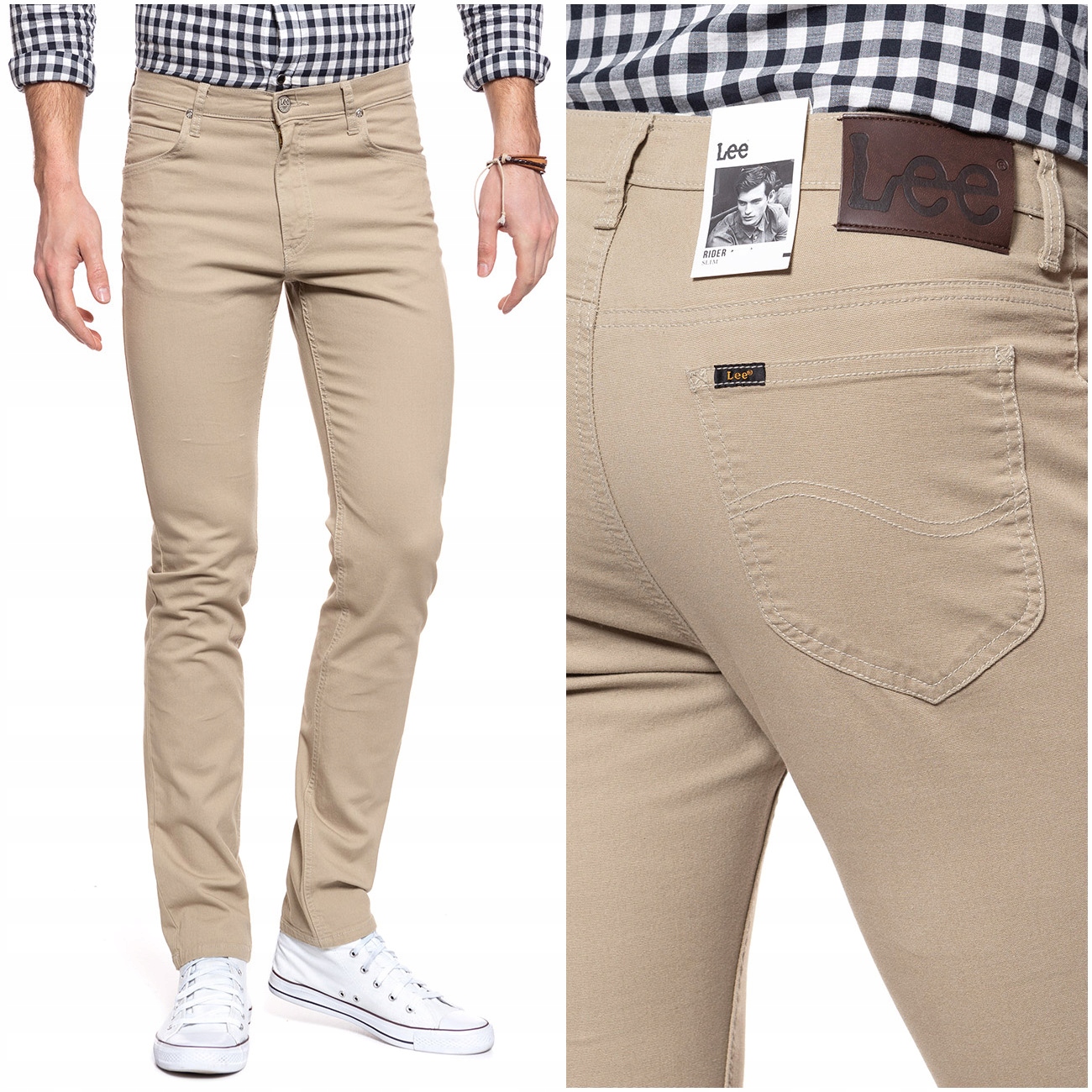 

Lee Rider Męskie Spodnie Materiałowe Slim W32 L34