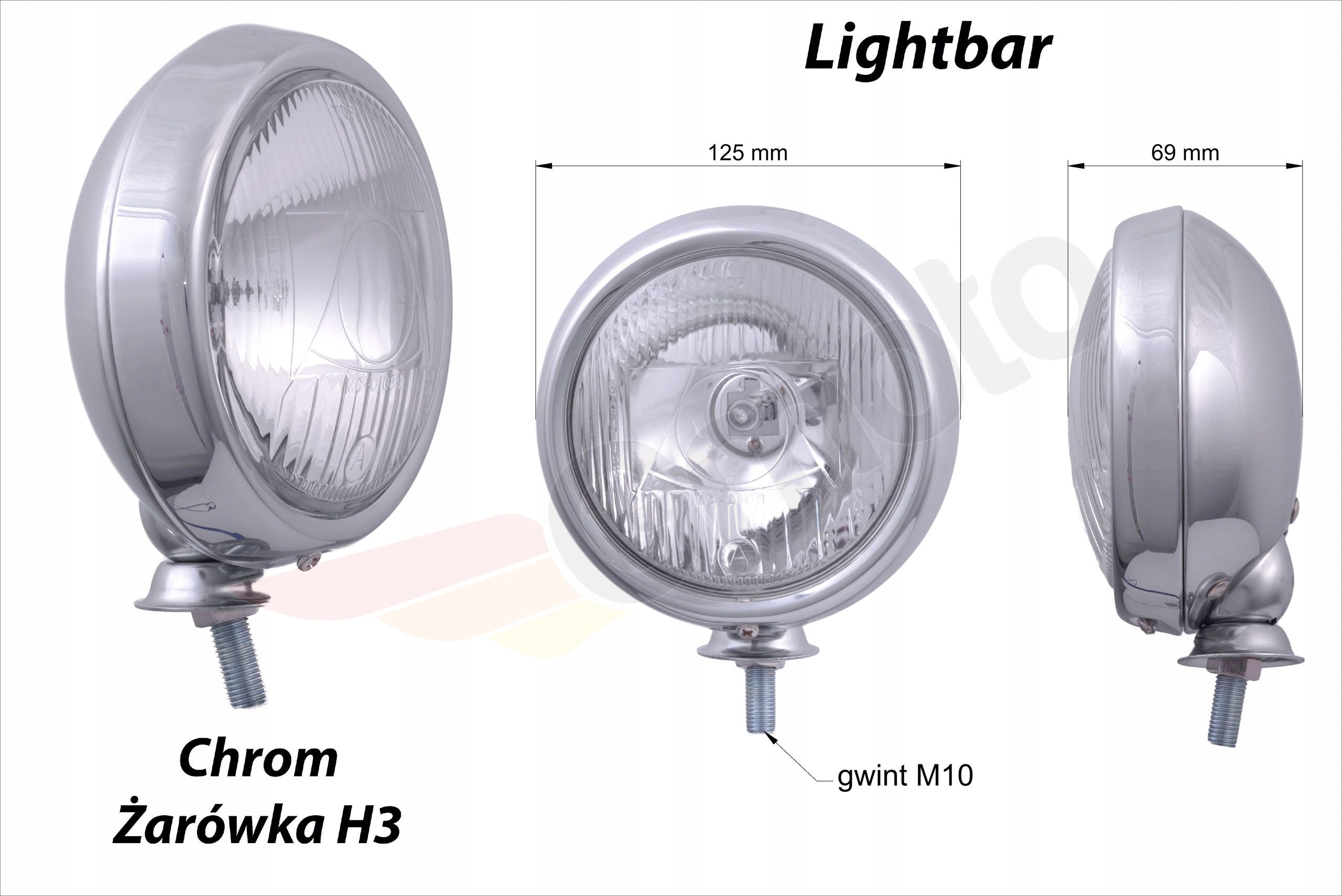 LAMPA LIGHTBAR HALOGEN PRZEŁĄCZNIK ŚWIATEŁ CHROM Producent Venbo