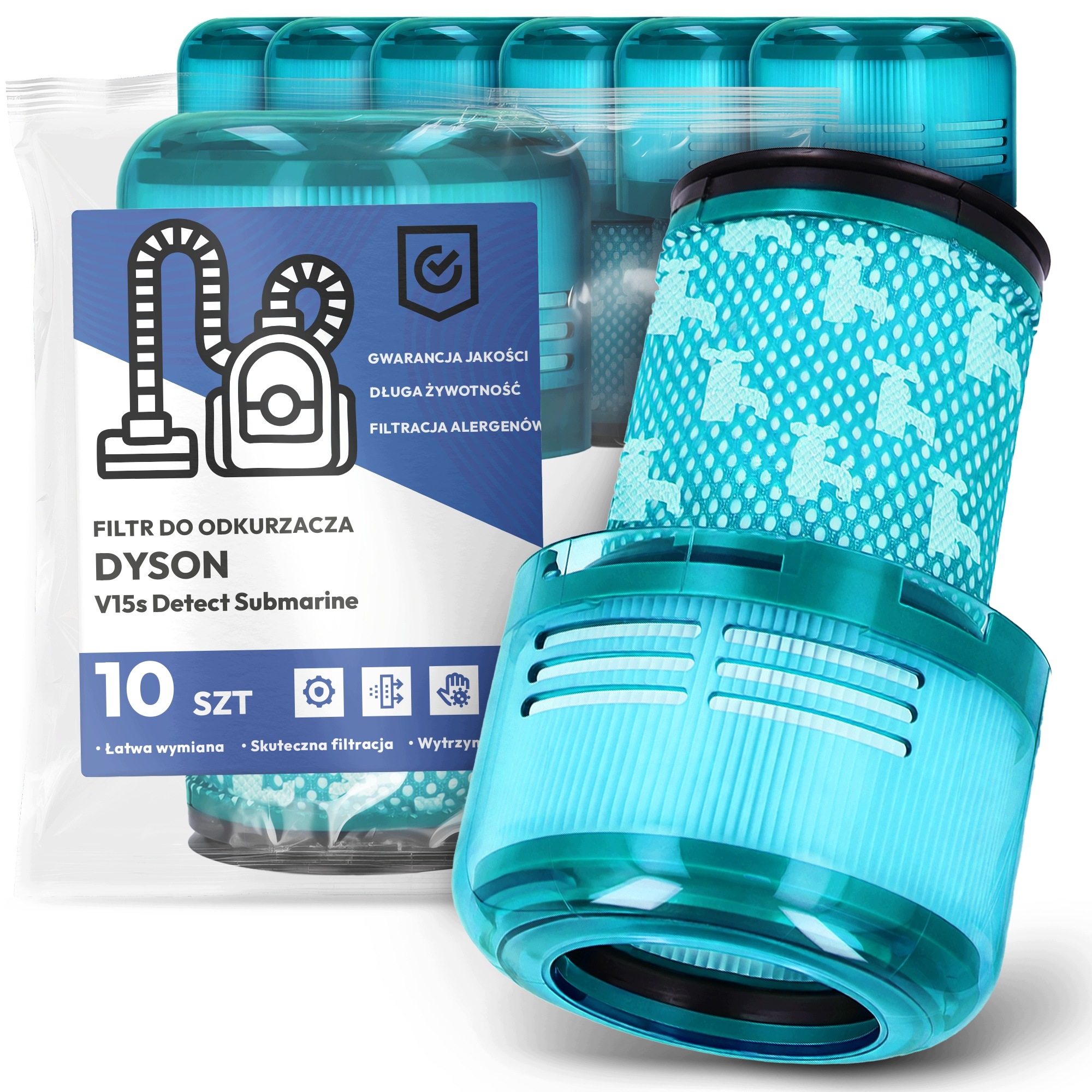 10 x Vzduchový Filtr Pro Vysavač Dyson V15s Detect Submarine Filtry