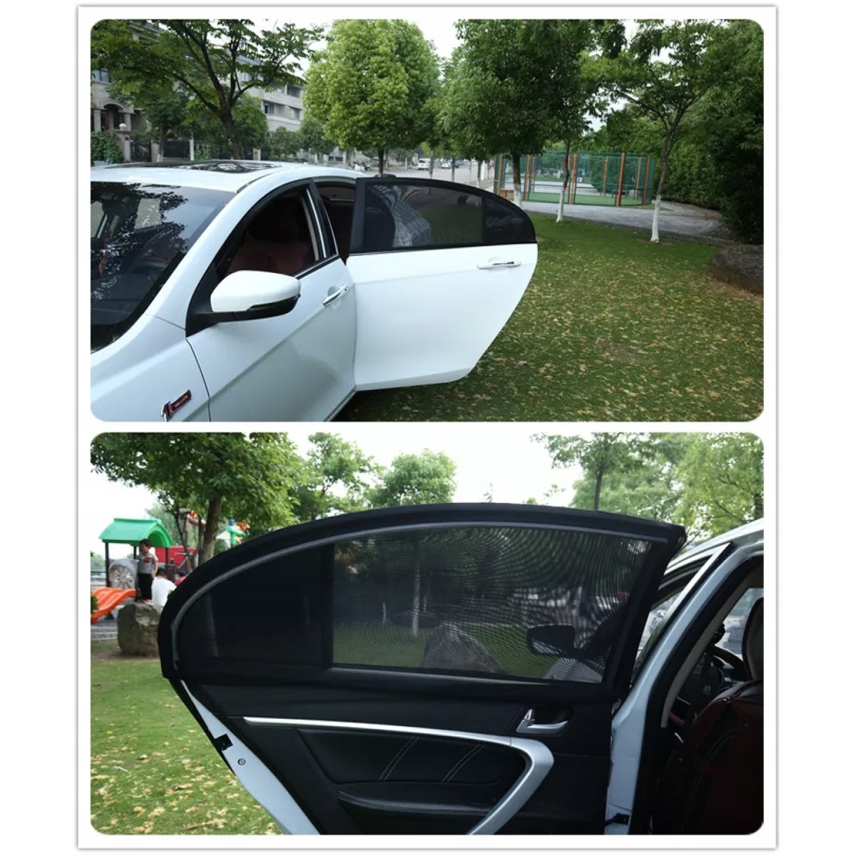 2x OSŁONA PRZECIWSŁONECZNA NA SZYBĘ SAMOCHODU SIATKA WENTYLACYJNA Z RZEPEM Producent części Inny