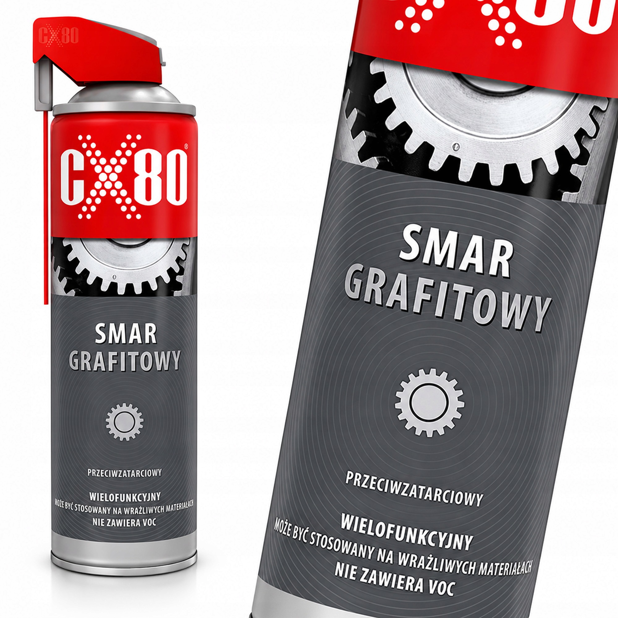 CX80 Smar Grafitowy Przeciwzatarciowy Duo Spray Do Maszyn Budowlanych 500ml
