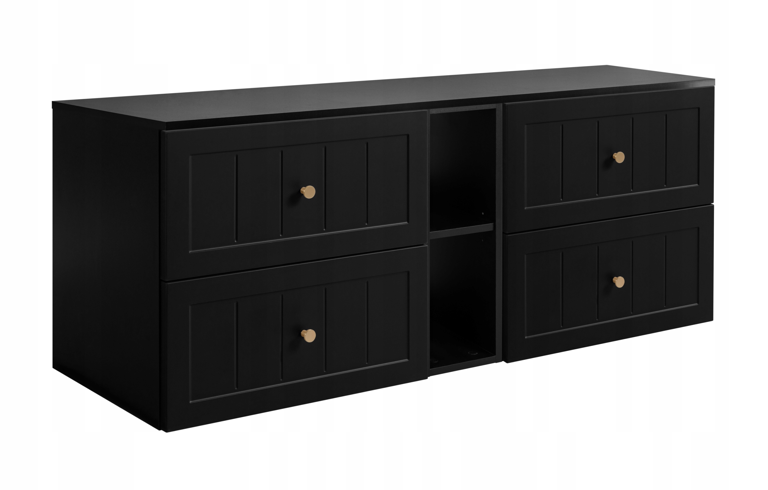 Koupelnová skříňka Pod Umyvadlo 140 černá Frézovaná čela Mdf knoflíky