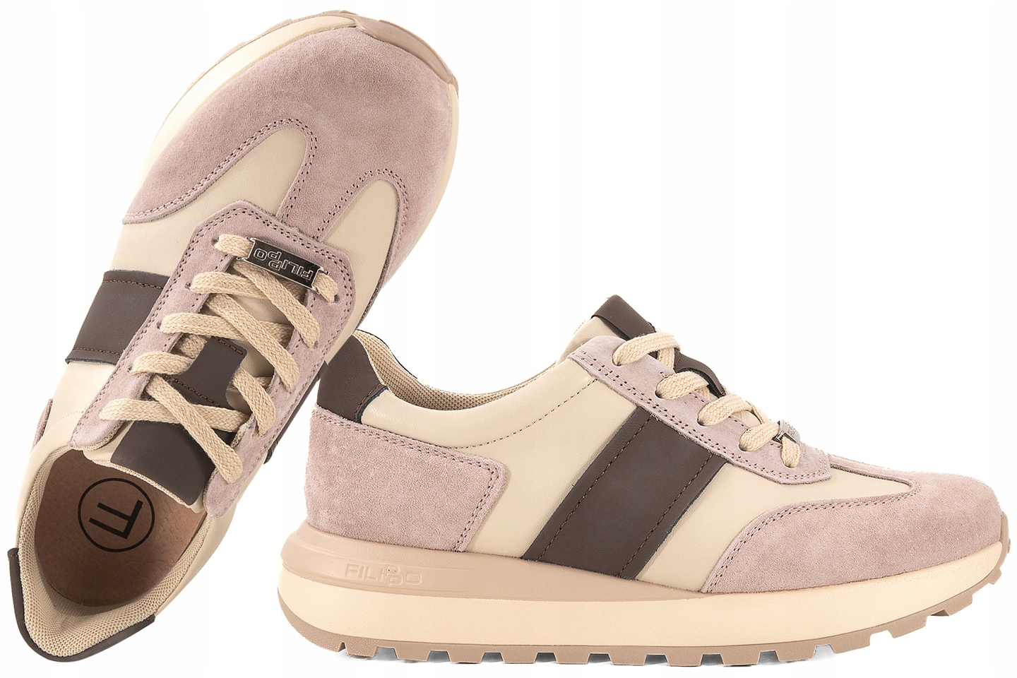 Filippo DP7509 Kožené Sportovní Polobotky Dámské Tenisky béžová 37