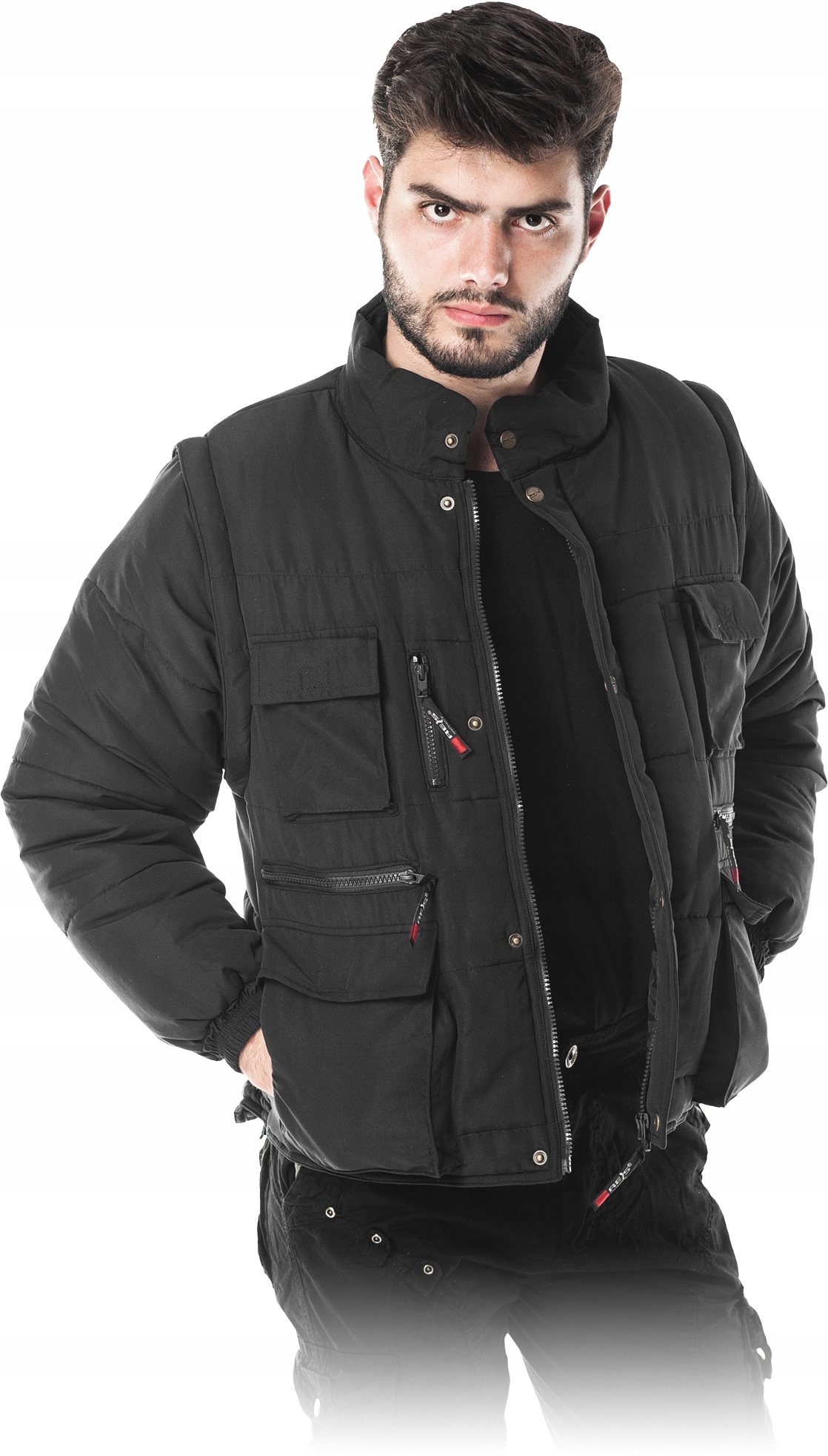 

Kurtka zimowa z odpinanymi rękawami Czapla B r.2XL