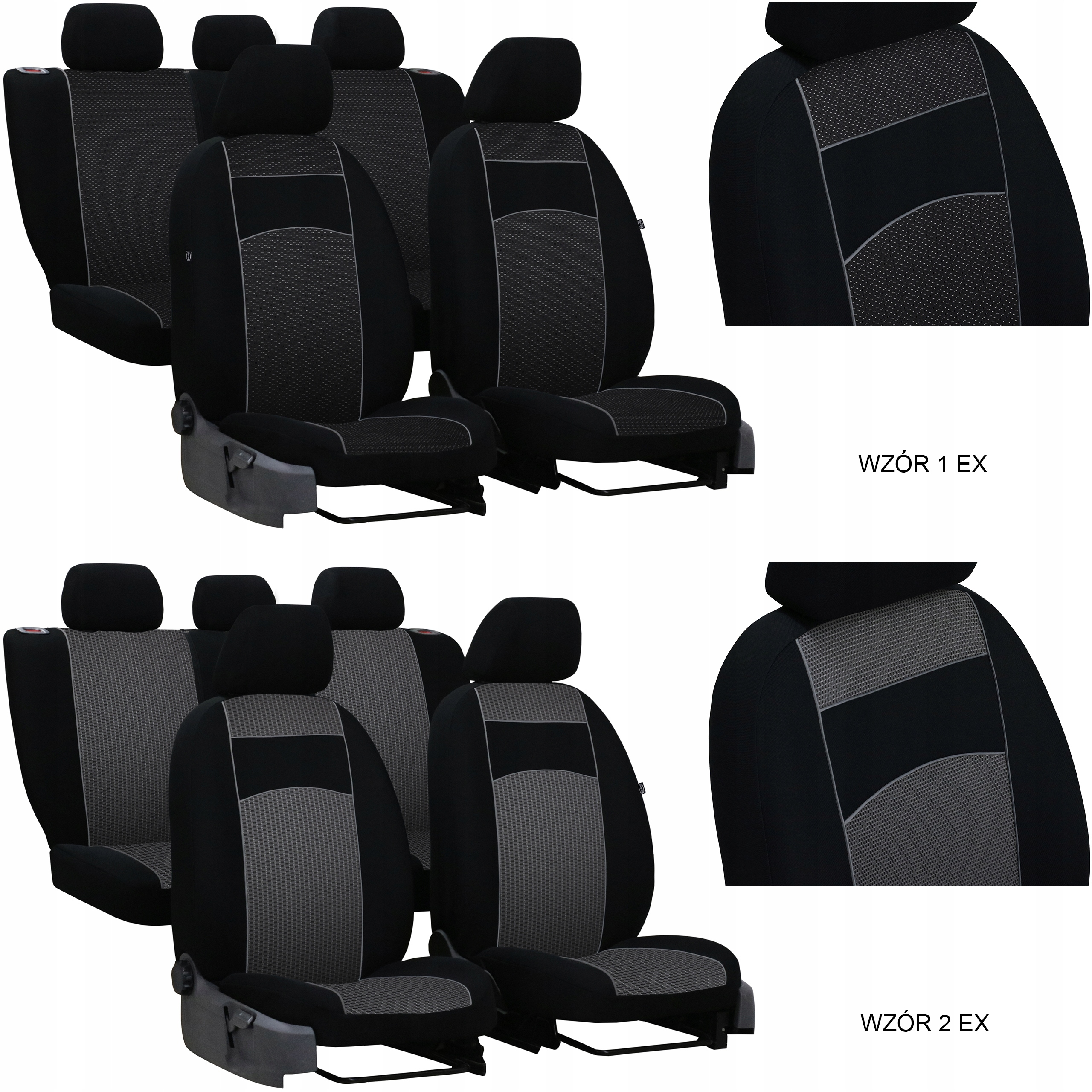 GRUBE POKROWCE MIAROWE VIP VW T5 DOUBLE CAB Materiał materiał tapicerski