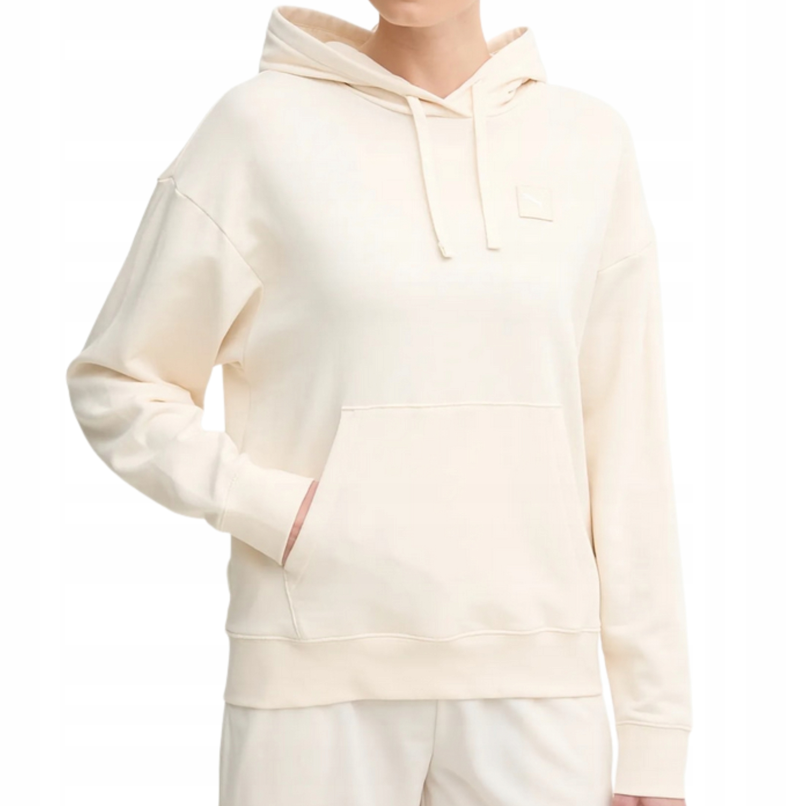 Mikina prémiová bavlněná mikina S Kapucí v béžové barvě Puma