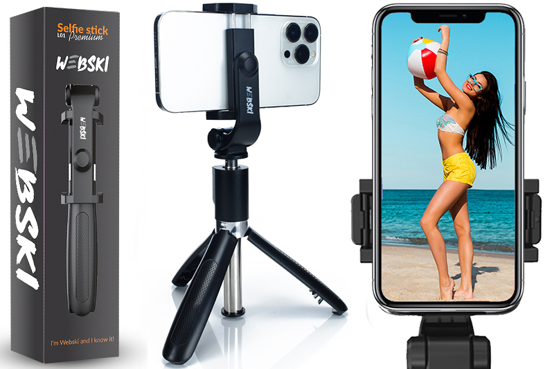 SELFIE-STICK DO IPHONE HUAWEI SAMSUNG XIAOMI OPPO + PILOT BEZPRZEWODOWY Marka Webski