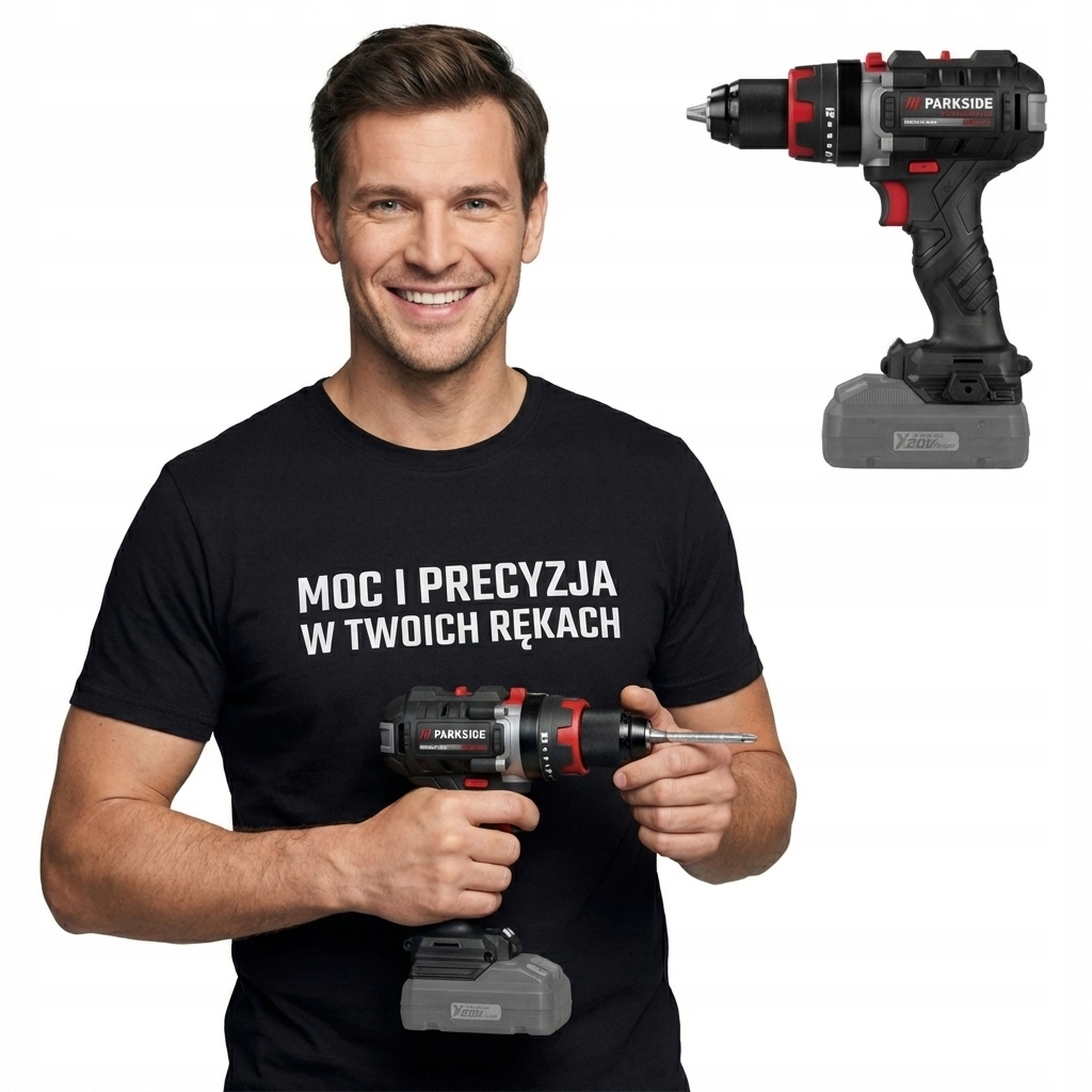 Wiertarko-wkrętarka Akumulatorowa Udarowa PARKSIDE20V Udar Do Betonu Metalu