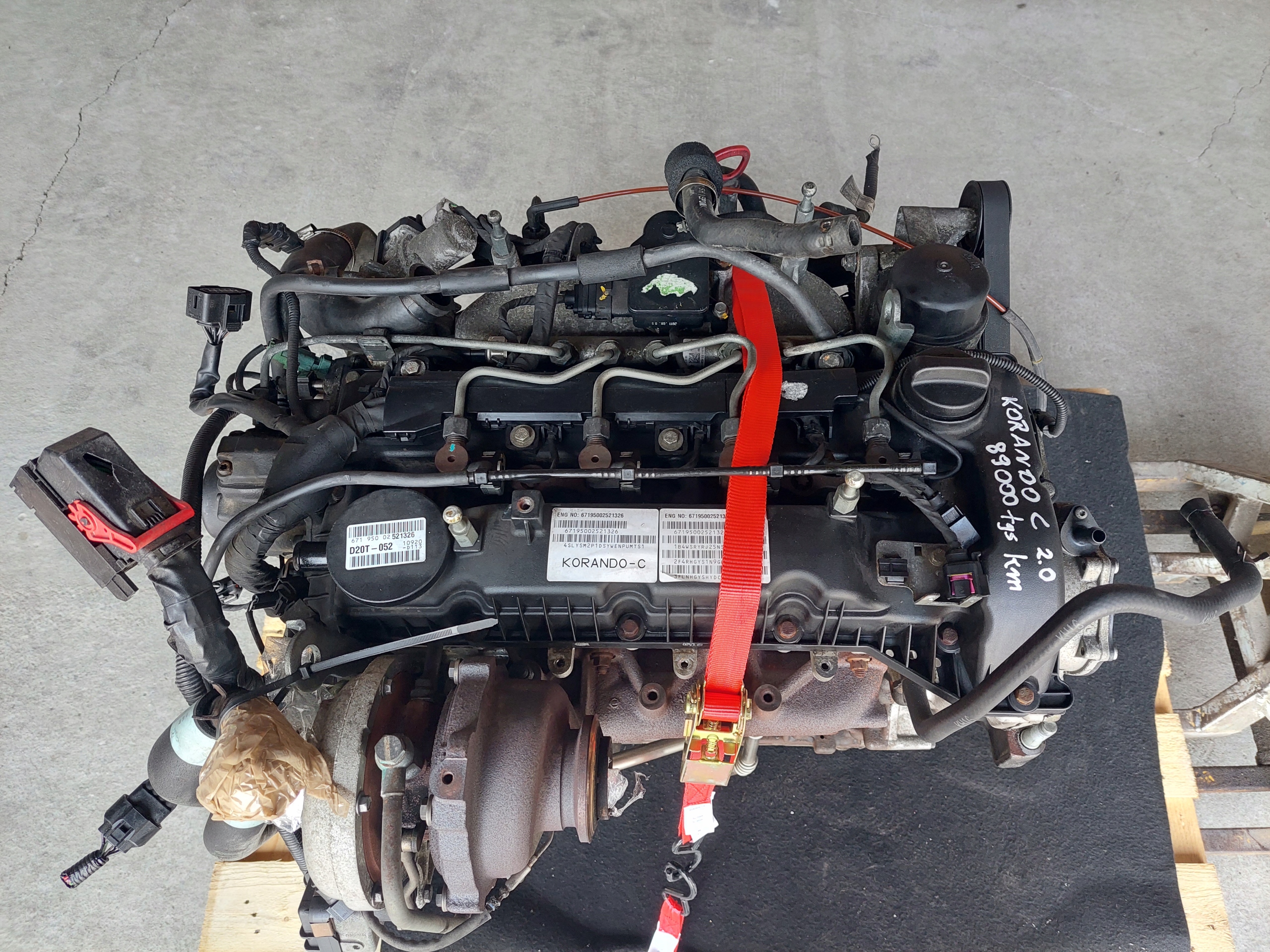 engine complete D20T D20DTF SSANGYONG KORANDO 3 III 2.0 D E-XDI 89000KM