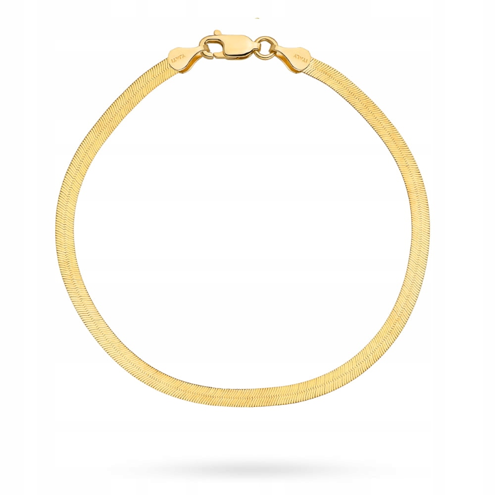 Náramek zlatá páska 585 Lesklá páska 2.84 g elegantní vzor 18 cm