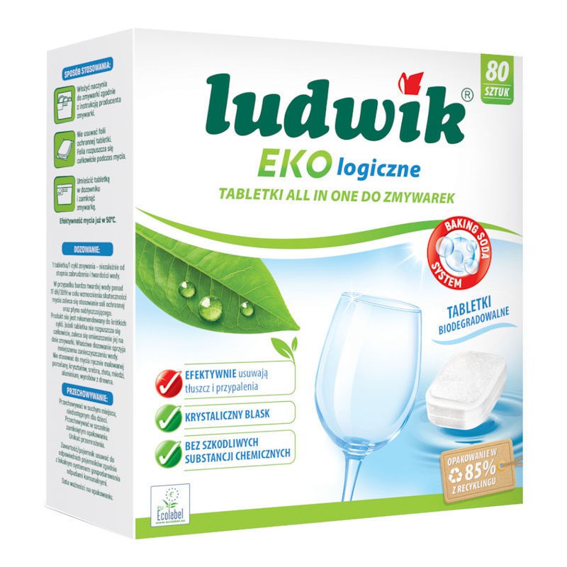 Levně Ludwik Eko – Čisticí tablety do myčky nádobí All in one – 80 kusů