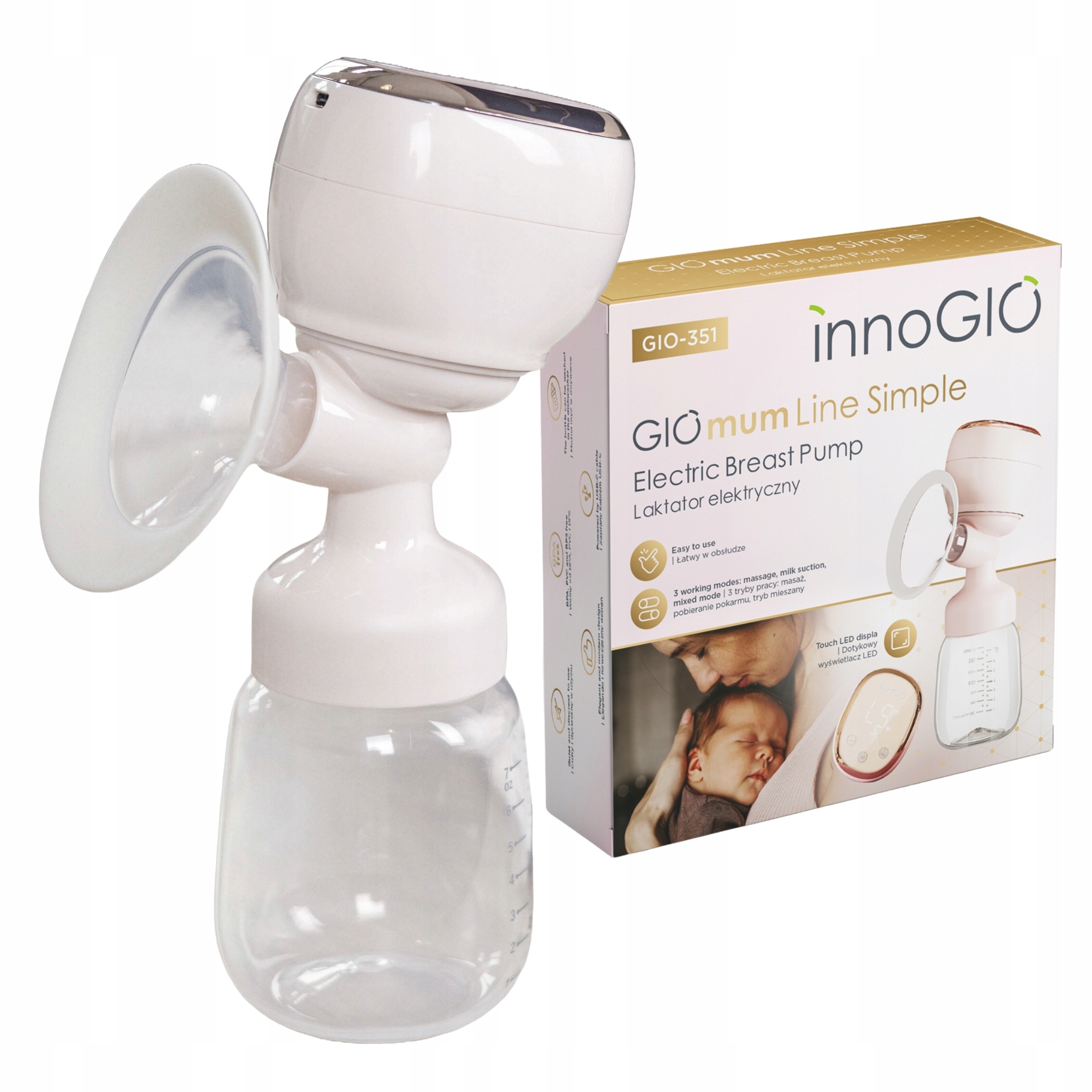Laktator elektryczny bezprzewodowy InnoGIO GIOmum Line Simple GIO-351