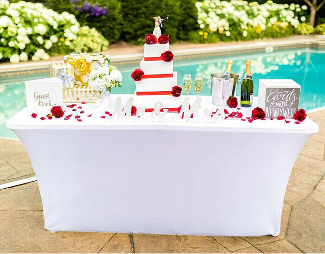 POKROWIEC na stół bankietowy cateringowy 180x76 cm PEŁNY bez łuku BIAŁY Kolor biały