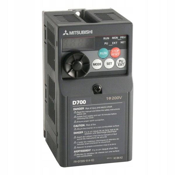 FalownikFR-D720S-014SC-EC 0,2 kW 230V, 1-fazowy, 1.4A, MITSUBISHII