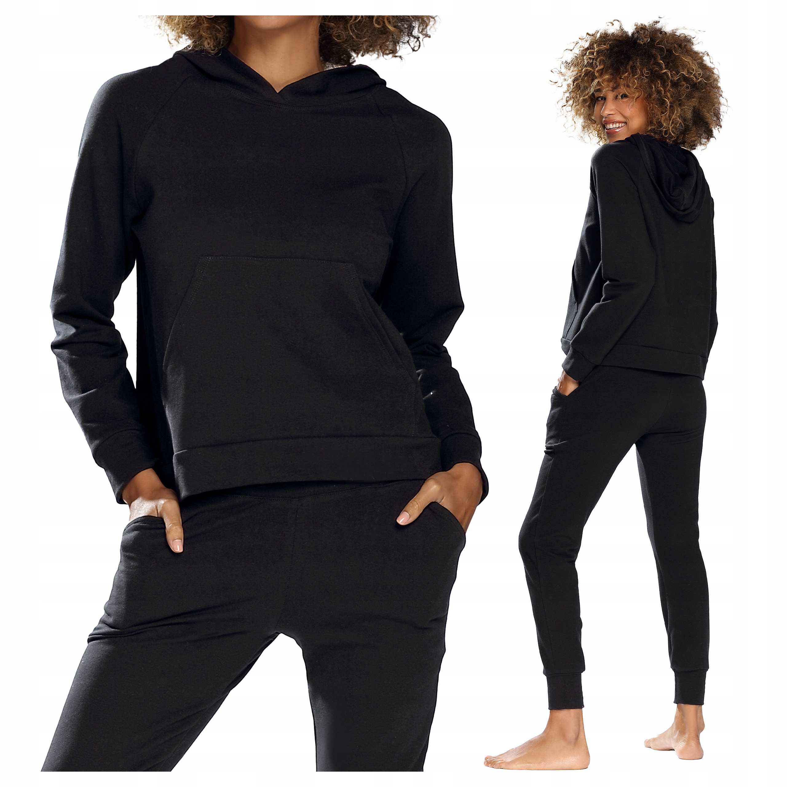 Dámská Teplákovka mikina s kapucí a kalhotami Seattle Black L