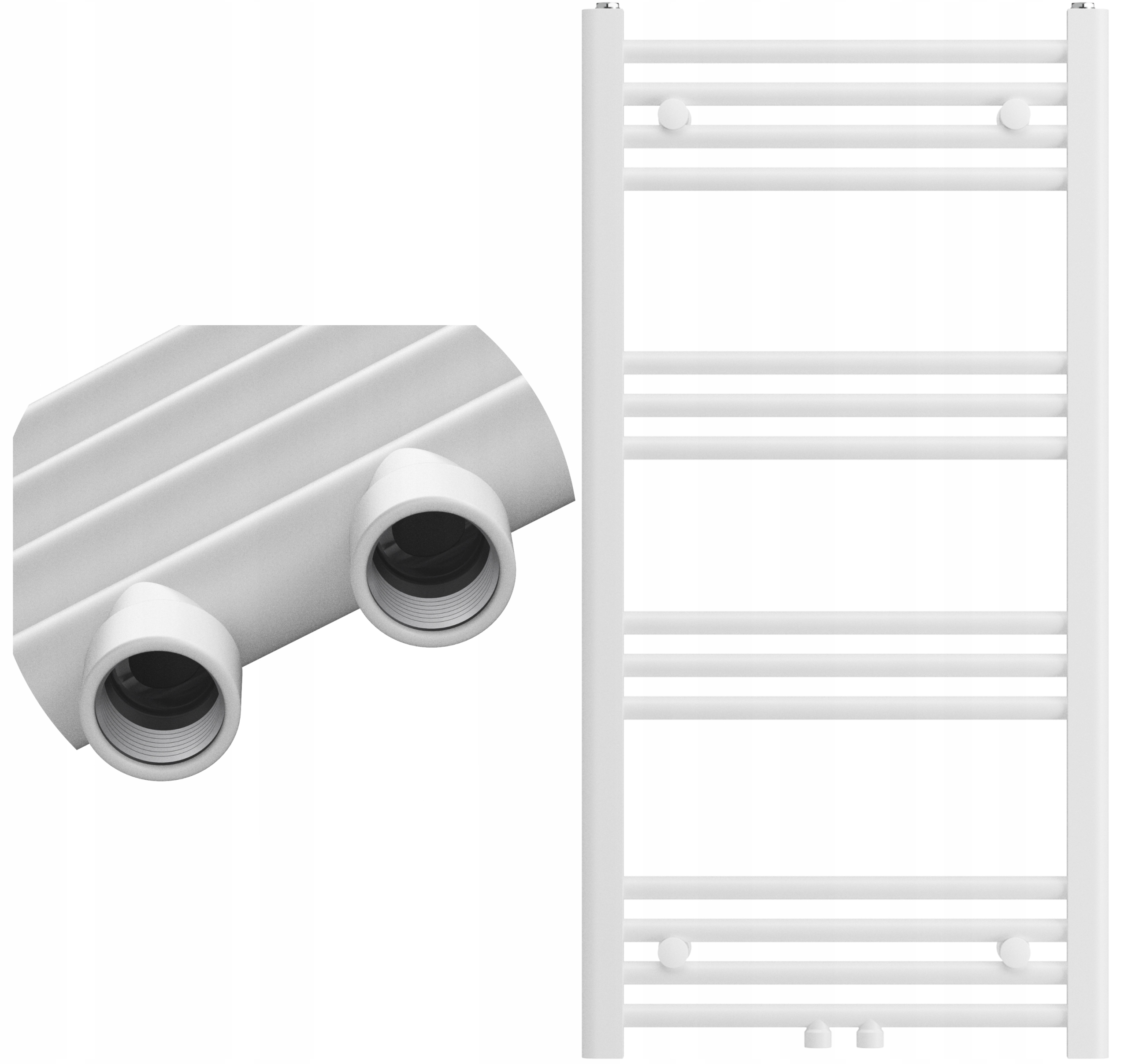 Ohrievač Kúpeľňového Kaloryfera Moderný Rebrík Biely 100x50 cm Raven