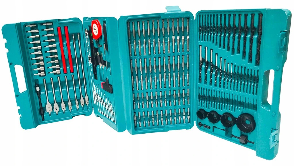 DUŻY ZESTAW BITÓW WIERTEŁ NASADKI OTWORNICE 217 EL Typ mocowania inny