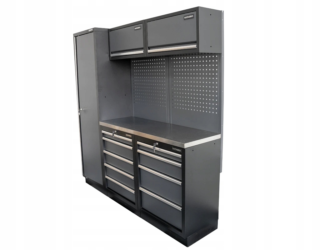 Sestava 5 ks dílenského nábytku SET-CA01025 s pracovní deskou MB-TGW53S