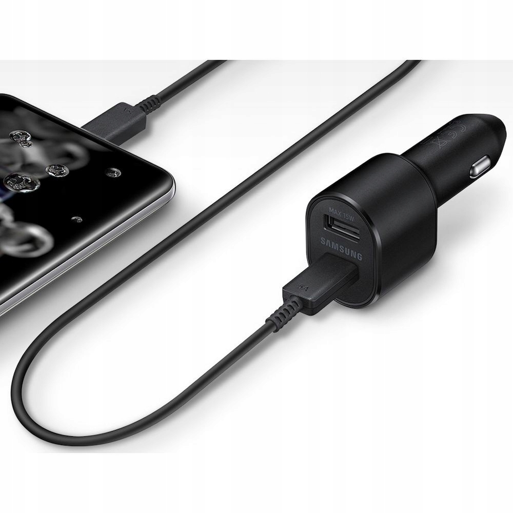 ORYGINALNA ŁADOWARKA SAMOCHODOWA SAMSUNG 60W (45W + 15W) + KABEL 1M SZYBKA Kod producenta EP-L4020NBEGEU