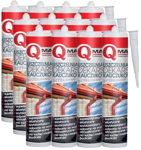 Silikon DEKARSKI BEZBARWNY uszczelniacz kauczukowy 300 ml QMAR Kod producenta Uszczelniacz dekarski bezbarwny