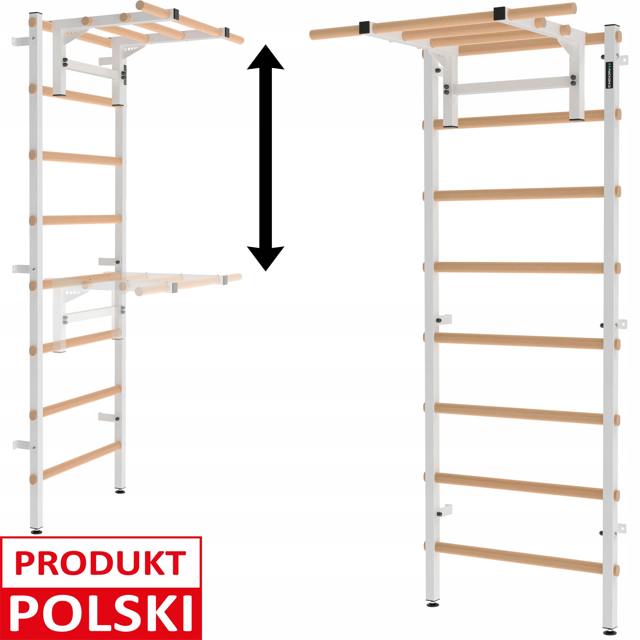 Drabinka Gimnastyczna metal-drewno z drążkiem do podciągania Endorfit