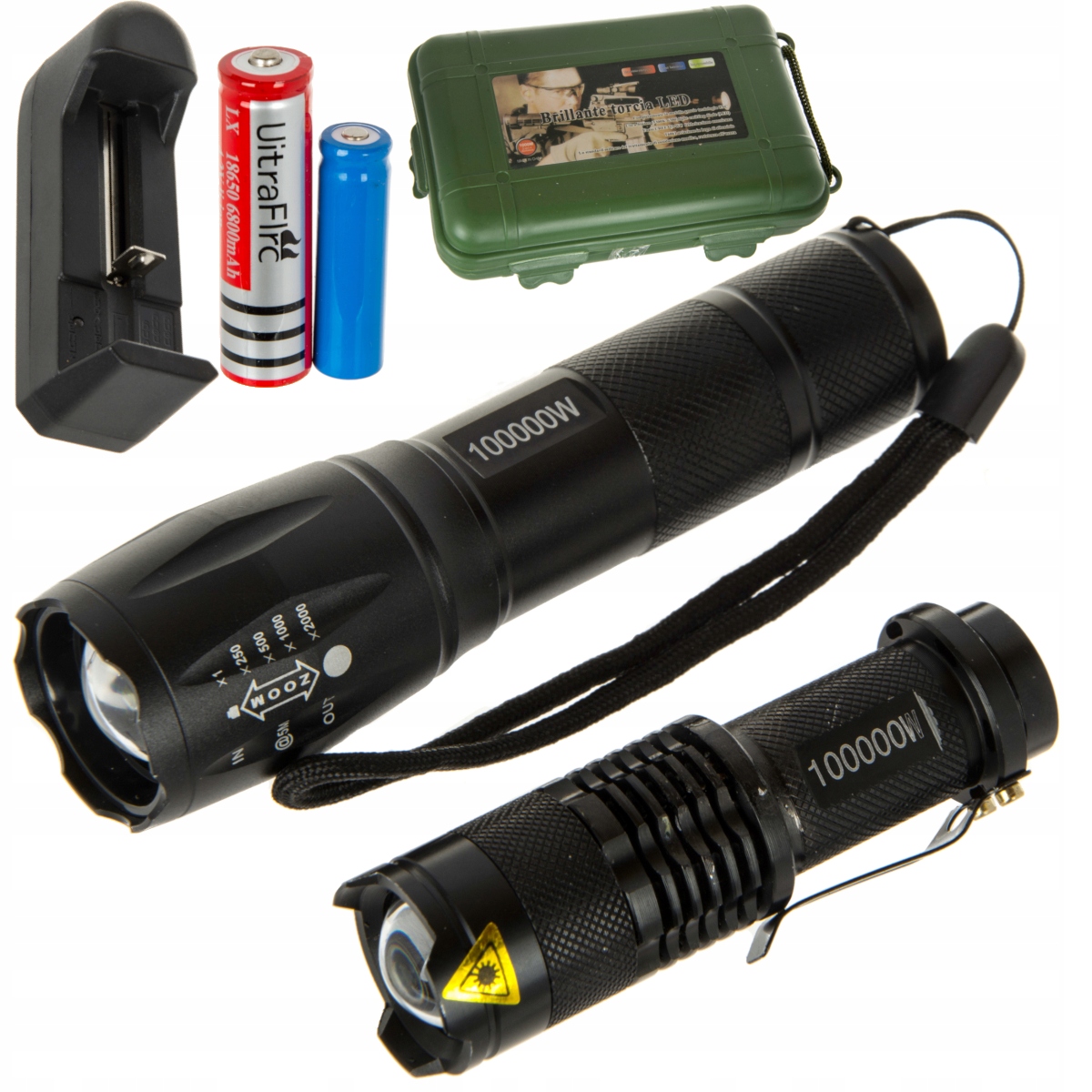 

2x Latarka Taktyczna Policyjna Szperacz Led Mocna